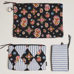 Anthropologie X Vera Bradley 3 pouch organizer set